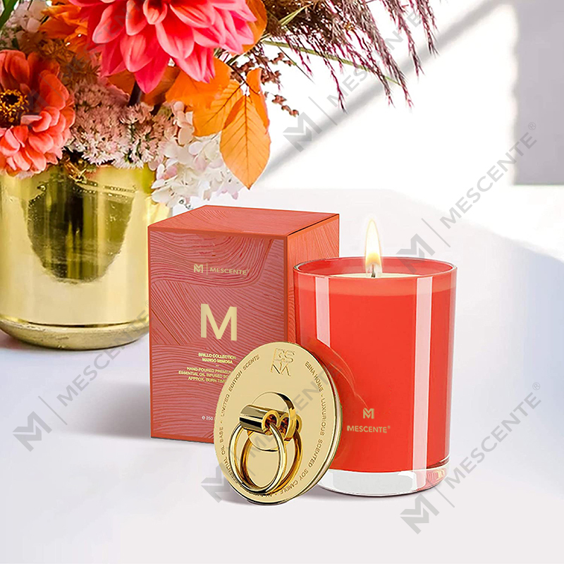 M&Scent Luxury White Soya Wax Logo Lilin Bau Perkahwinan Peribadi, Lilin Kem Tersuai