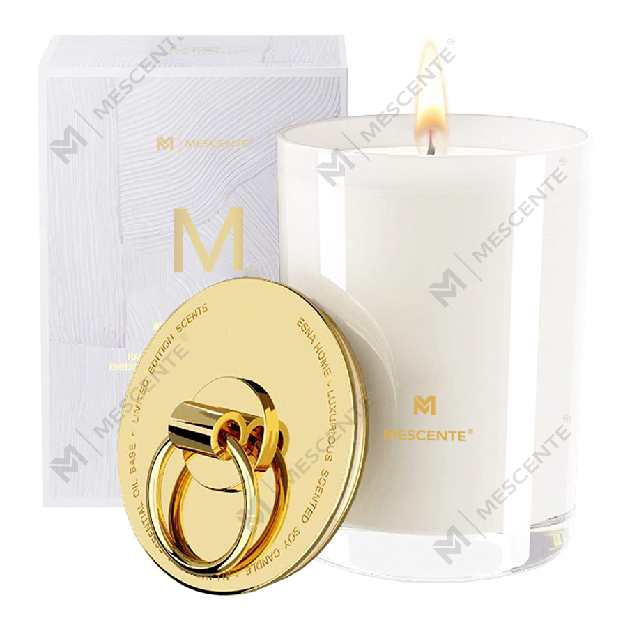 M&Scent Luxury White Soya Wax Logo Lilin Bau Perkahwinan Peribadi, Lilin Kem Tersuai