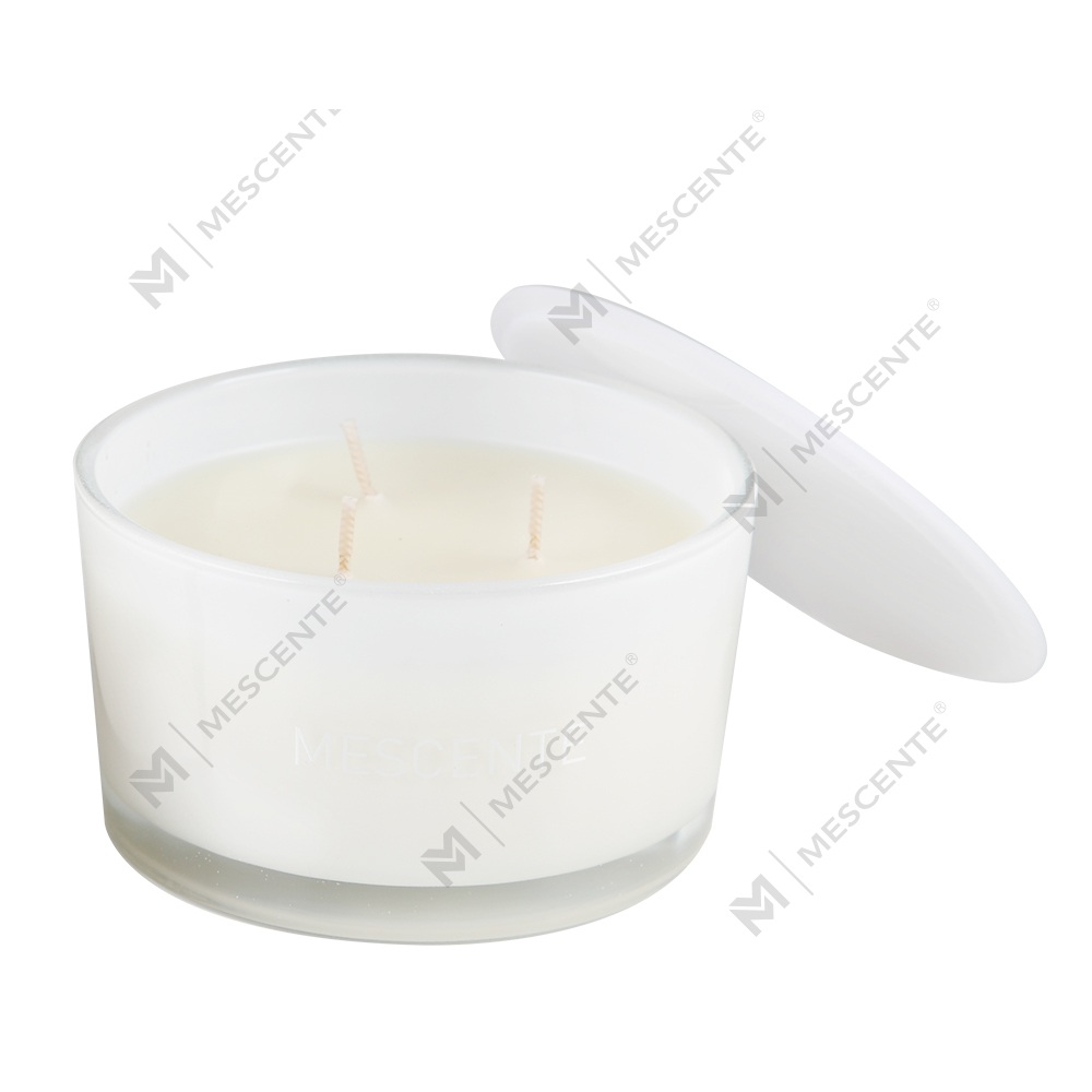 Balang Kaca Label Persendirian Borong Mescente 3 Sumbu Lilin Wangi Lilin Soya 100%