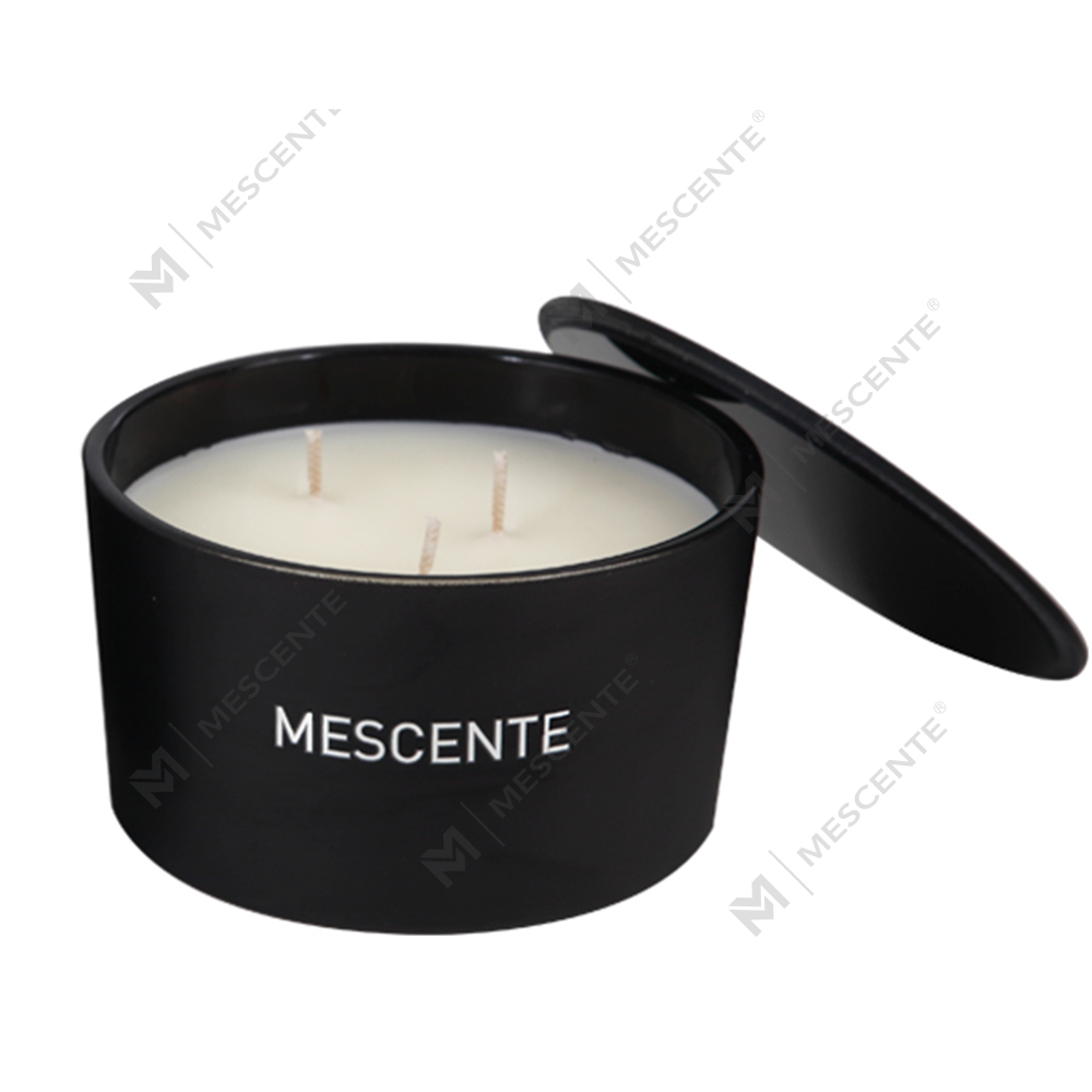 Balang Kaca Label Persendirian Borong Mescente 3 Sumbu Lilin Wangi Lilin Soya 100%