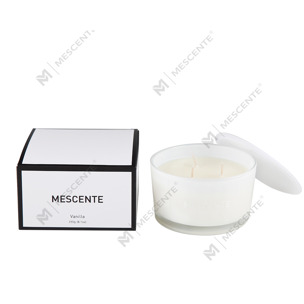 Balang Kaca Label Persendirian Borong Mescente 3 Sumbu Lilin Wangi Lilin Soya 100%