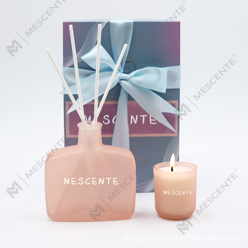 Set Hadiah Lilin dan Reed Diffuser, Lilin Wangi Aroma Reed Diffuser