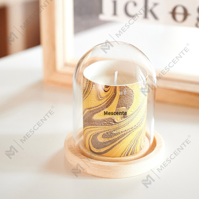 M&Scent Borong Murah Tersuai Mewah Label Peribadi Tiang Lilin Soya Wangi Kayu Sumbu Lilin Aroma