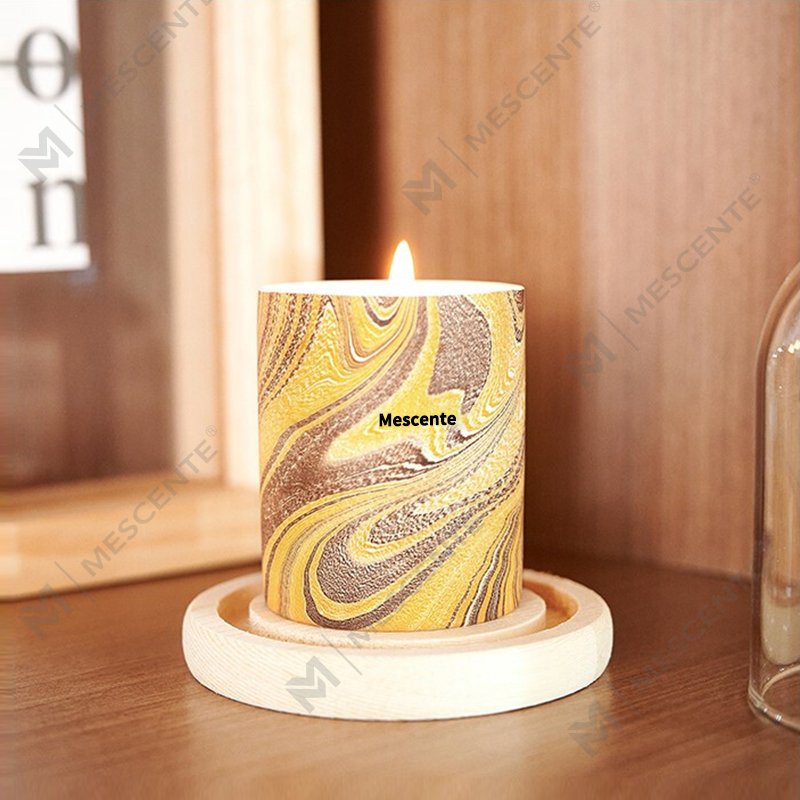 M&Scent Borong Murah Tersuai Mewah Label Peribadi Tiang Lilin Soya Wangi Kayu Sumbu Lilin Aroma