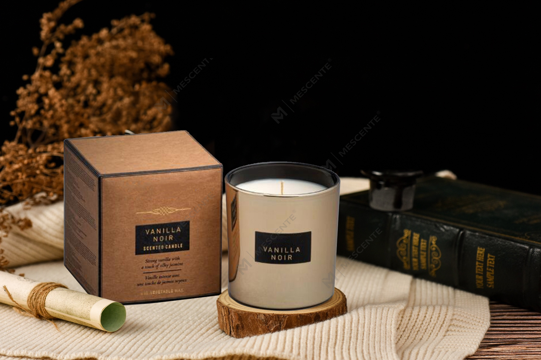 540g kaca cermin berkapasiti besar lilin soya wangi