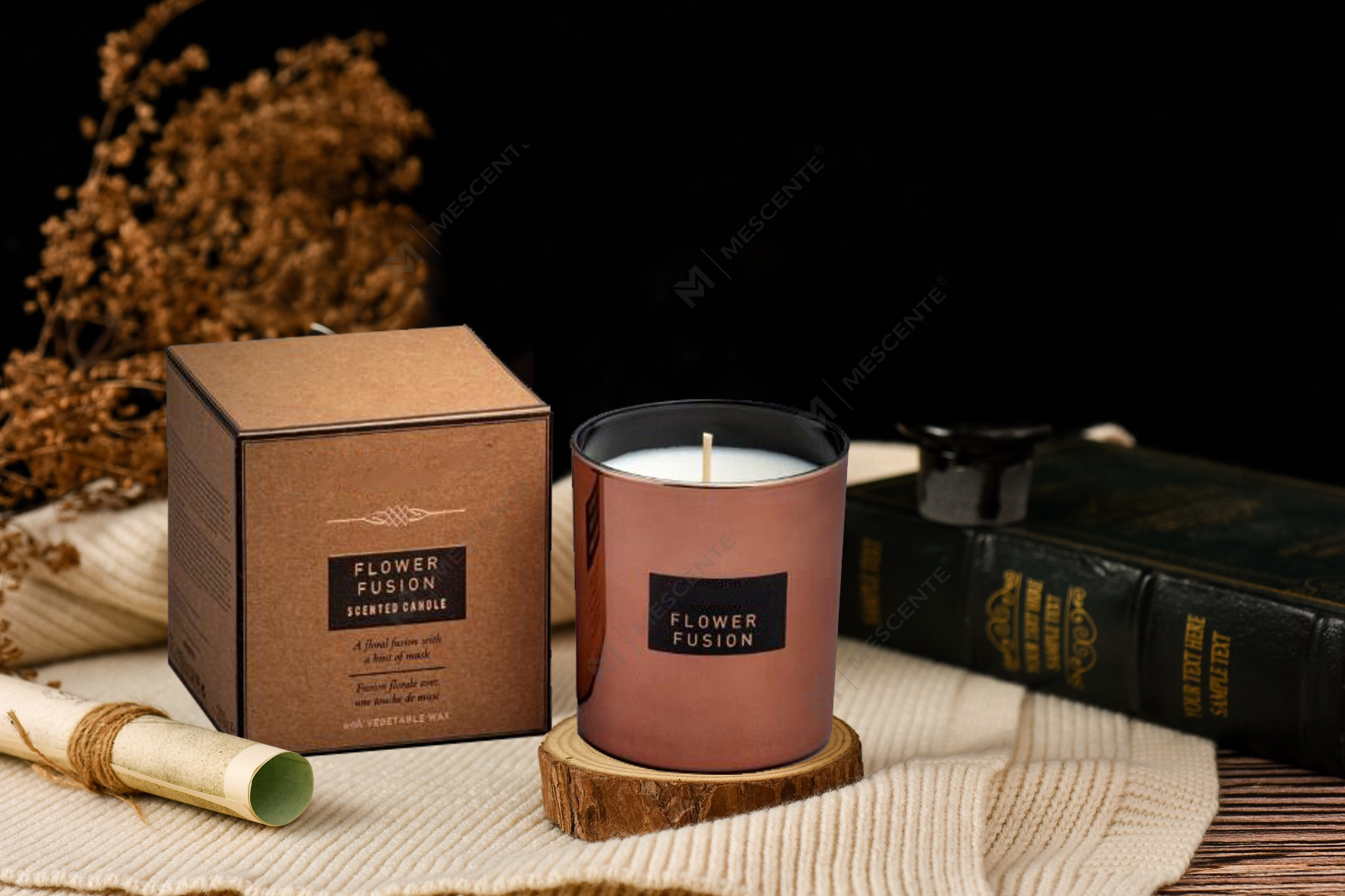 540g kaca cermin berkapasiti besar lilin soya wangi