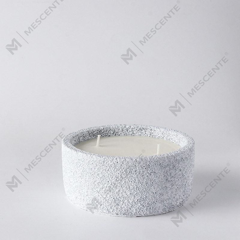 M&Scent Luxury Handmade Logo Spiritual Pillar Candles Kaca Wangi Dengan Kristal, 3 Wick Candle