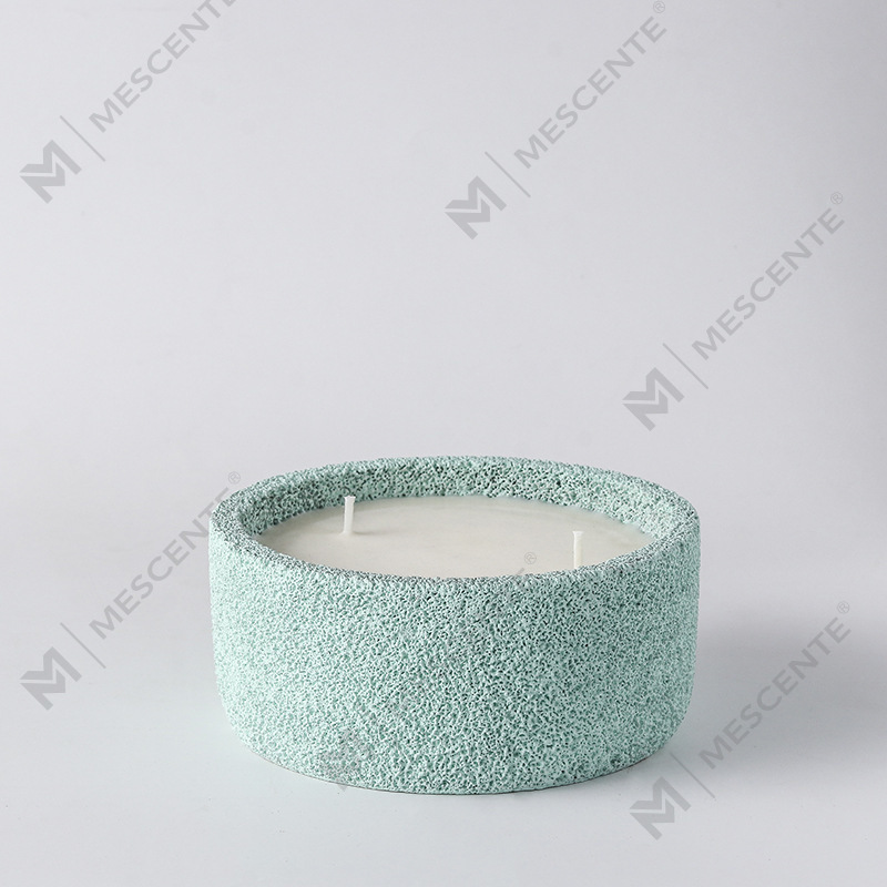 M&Scent Luxury Handmade Logo Spiritual Pillar Candles Kaca Wangi Dengan Kristal, 3 Wick Candle