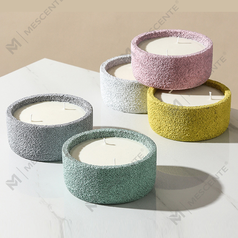 M&Scent Luxury Handmade Logo Spiritual Pillar Candles Kaca Wangi Dengan Kristal, 3 Wick Candle