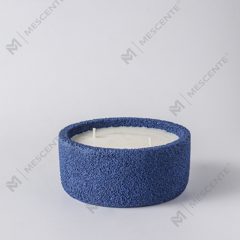 M&Scent Luxury Handmade Logo Spiritual Pillar Candles Kaca Wangi Dengan Kristal, 3 Wick Candle