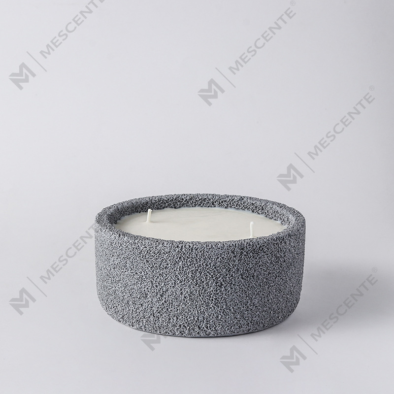 M&Scent Luxury Handmade Logo Spiritual Pillar Candles Kaca Wangi Dengan Kristal, 3 Wick Candle