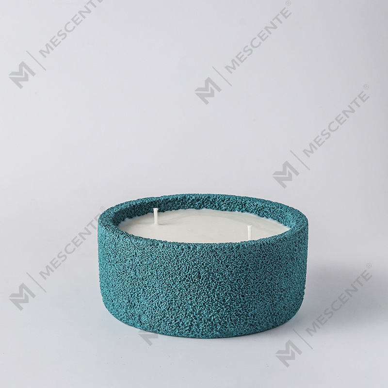 M&Scent Luxury Handmade Logo Spiritual Pillar Candles Kaca Wangi Dengan Kristal, 3 Wick Candle