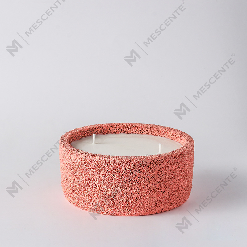M&Scent Luxury Handmade Logo Spiritual Pillar Candles Kaca Wangi Dengan Kristal, 3 Wick Candle