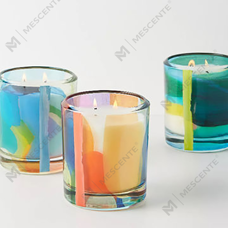 M&Scent Borong Hiasan Tersuai Mewah Label Persendirian Lilin Lilin Soya Wangi Kristal Kaca Hitam