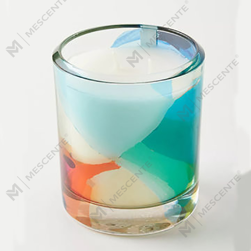 M&Scent Borong Hiasan Tersuai Mewah Label Persendirian Lilin Lilin Soya Wangi Kristal Kaca Hitam