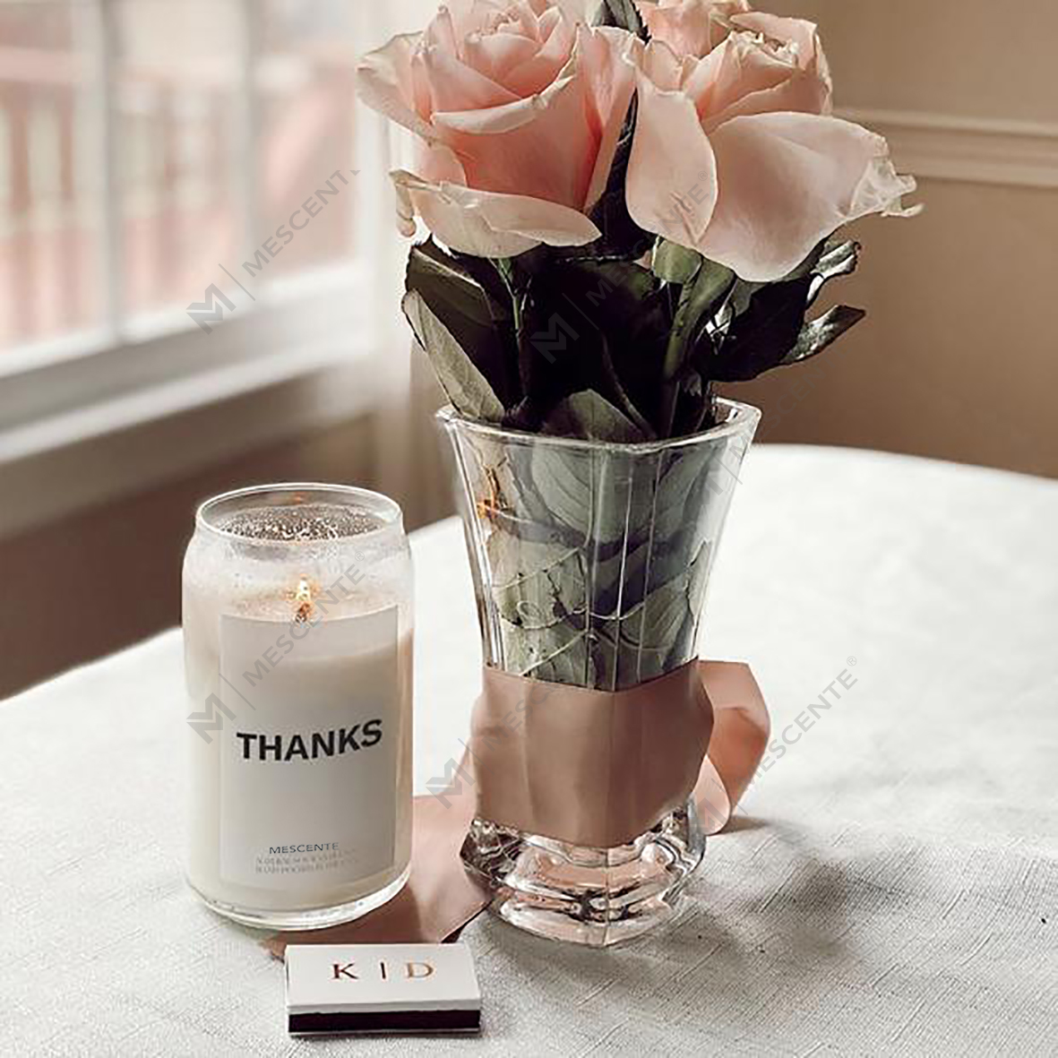 M&Scent Organik Ceramic Milky Woodwick Candles, Bekas Lilin
