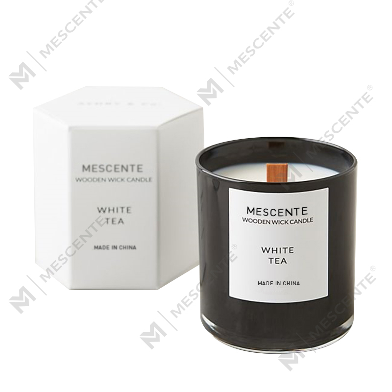 Lilin soya wangi teh putih label peribadi Mescente Dalam Balang