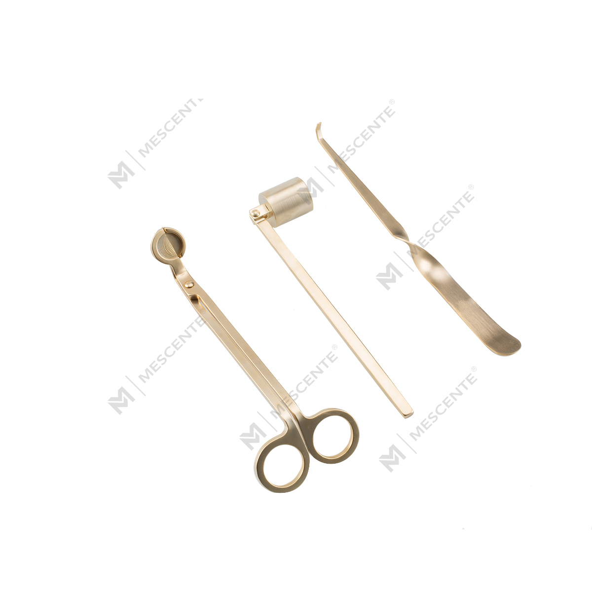 Set Snuffer Sumbu Lilin Emas Mescente Dengan Kotak Hadiah A991330-1