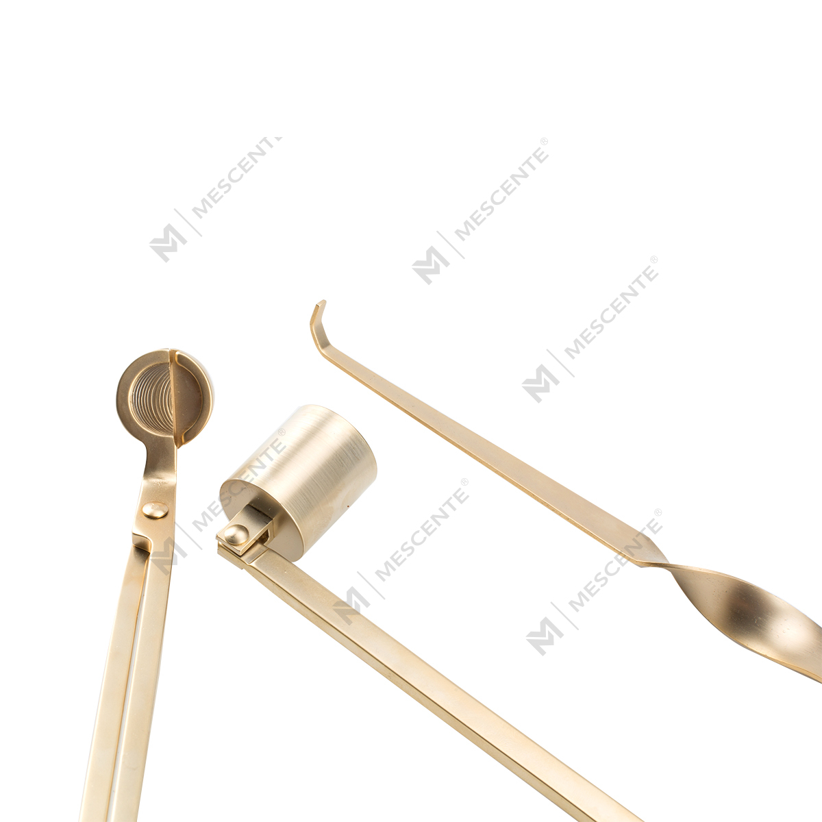 Set Snuffer Sumbu Lilin Emas Mescente Dengan Kotak Hadiah A991330-1