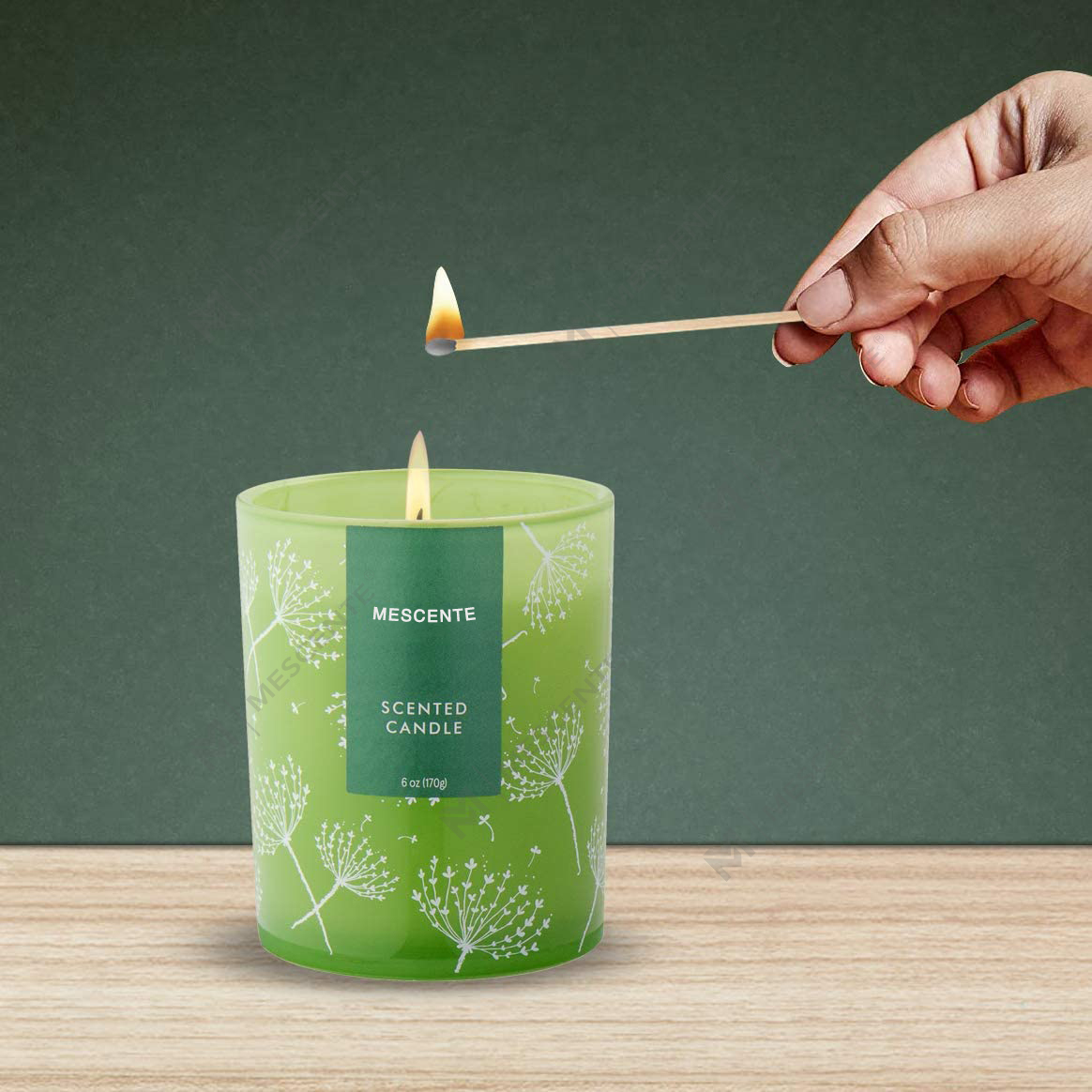 Cetakan Logo Berbentuk Tersuai M&Scent Contoh Pemberian Lilin Wangi Aromatheraphy, Lilin Wangi dengan Bunga Kering