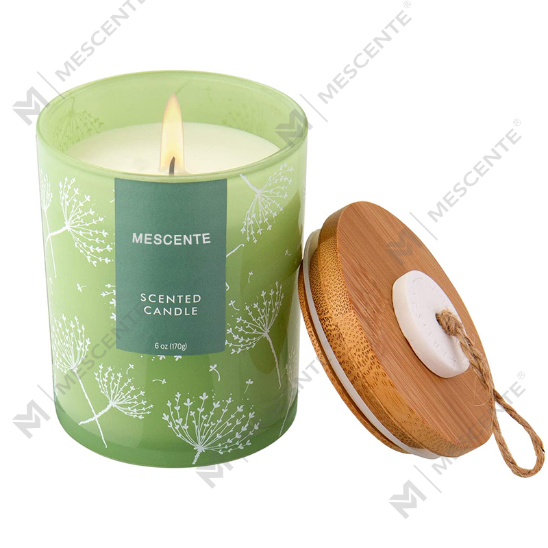 Cetakan Logo Berbentuk Tersuai M&Scent Contoh Pemberian Lilin Wangi Aromatheraphy, Lilin Wangi dengan Bunga Kering