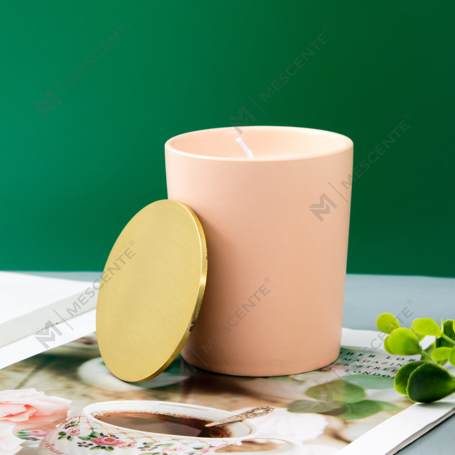 Balang Seramik Tersuai Mewah Label Peribadi Citta Dilabel Lilin Lilin Soya Wangi Dengan Bunga Kering