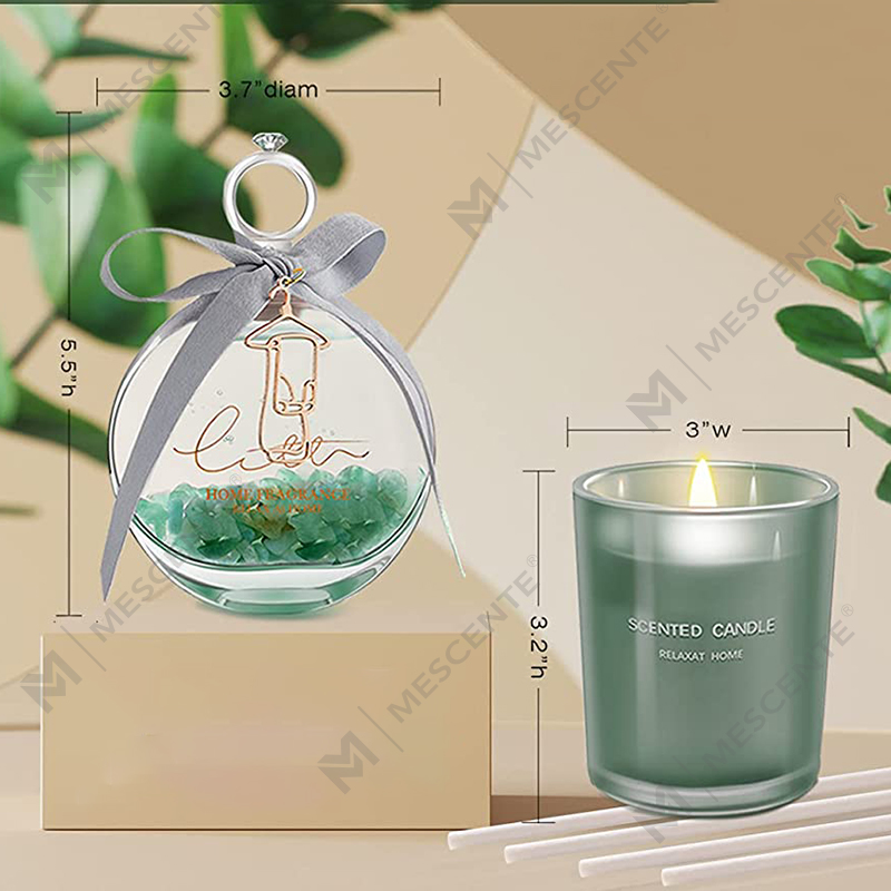 M&S cent Lemon Basil Scented Oil Reed Diffuser dan Set Hadiah Lilin Wangi dengan Tongkat untuk Rumah