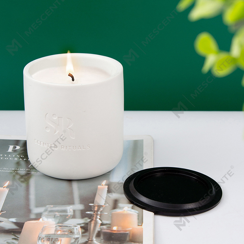 Bau M&S Logo Tersuai Balang Seramik Murah dengan Lilin Penutup Kayu, Lilin Mewah Lilin Kelapa