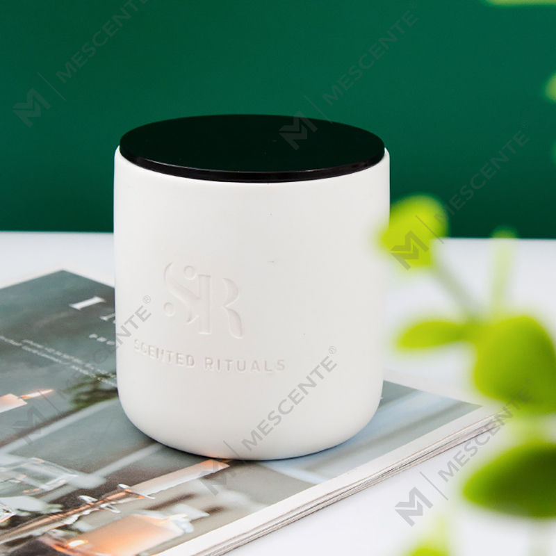 Bau M&S Logo Tersuai Balang Seramik Murah dengan Lilin Penutup Kayu, Lilin Mewah Lilin Kelapa
