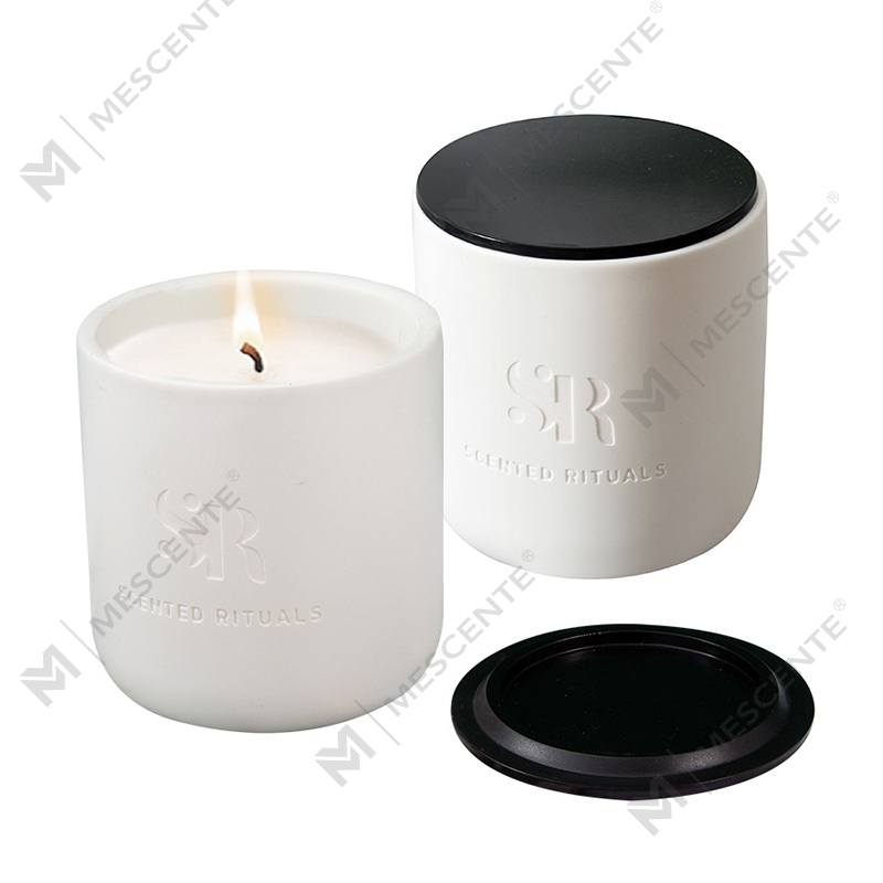 Bau M&S Logo Tersuai Balang Seramik Murah dengan Lilin Penutup Kayu, Lilin Mewah Lilin Kelapa