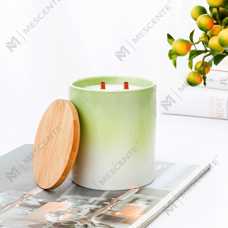 M&Scent Private Label Hiasan Rumah Lilin Wangi Tersuai Dalam Balang Lilin Seramik