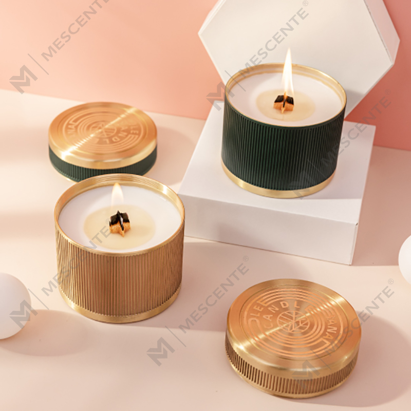 Label Peribadi Tersuai Mewah Citta Dilabel Sumbu Kayu Lilin Lilin Soya Wangi Dengan Bunga Kering