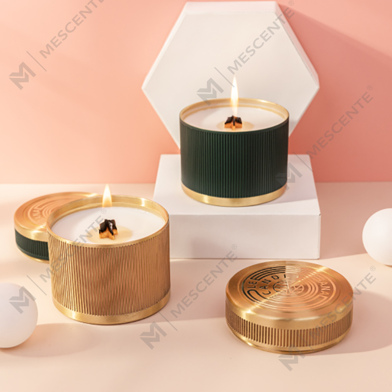 Label Peribadi Tersuai Mewah Citta Dilabel Sumbu Kayu Lilin Lilin Soya Wangi Dengan Bunga Kering
