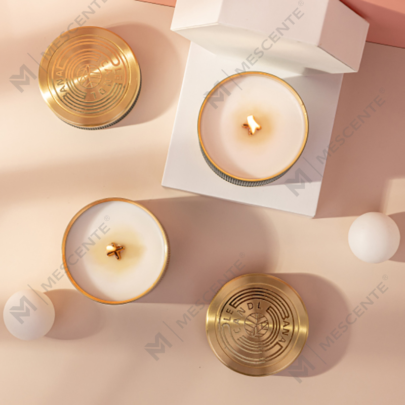 Label Peribadi Tersuai Mewah Citta Dilabel Sumbu Kayu Lilin Lilin Soya Wangi Dengan Bunga Kering