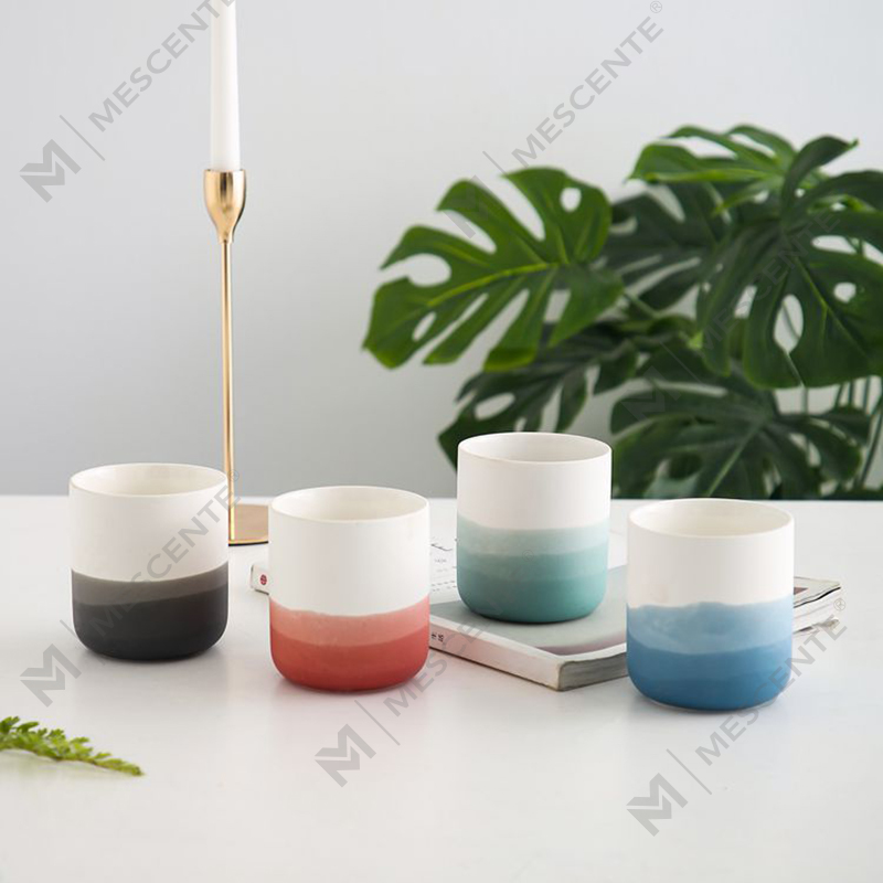 M&Scent Hiasan Seramik Biru dan Putih Pasu Tirus Tealight Tempat Lilin, Tanglung dan Balang Lilin
