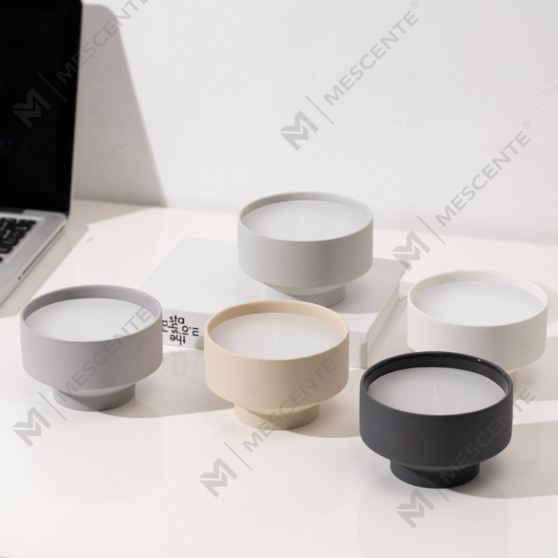 M&Scent Borong Tersuai Large Modern 3 Wick White Frosted Christmas Candle Jar dengan Tudung Buluh