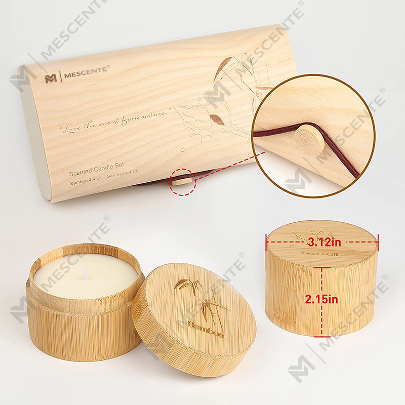 Lilin Buluh & Garam Laut Berbau Sedap untuk Set Lilin Organik Lilin Soya Bau Rumah