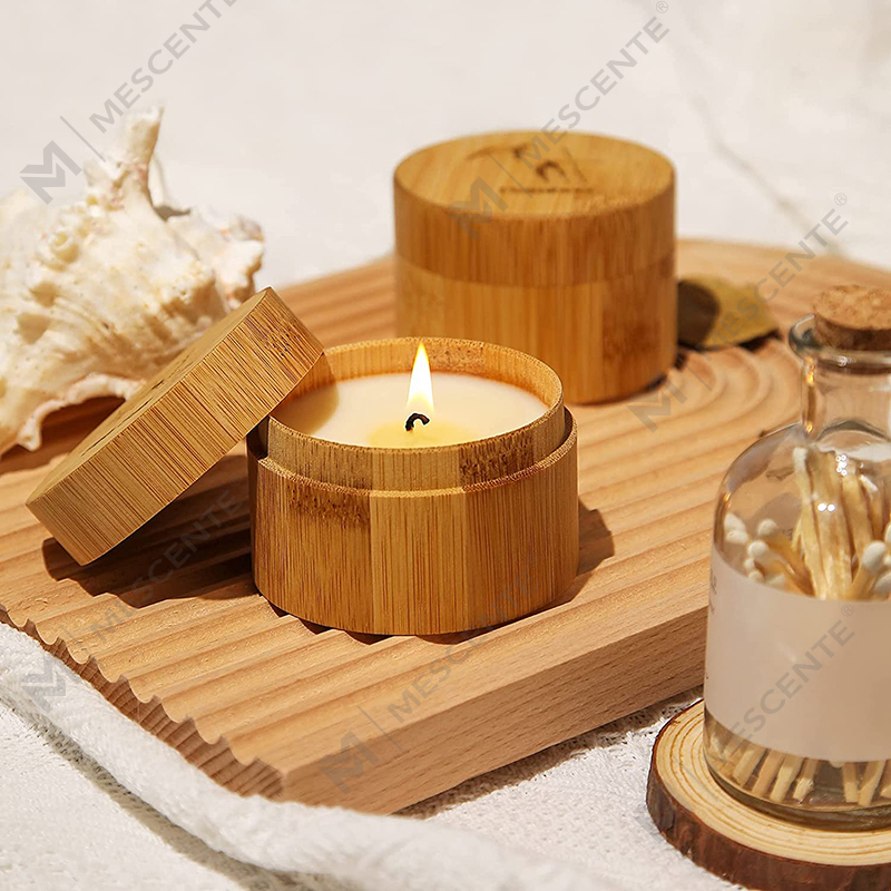 Lilin Buluh & Garam Laut Berbau Sedap untuk Set Lilin Organik Lilin Soya Bau Rumah