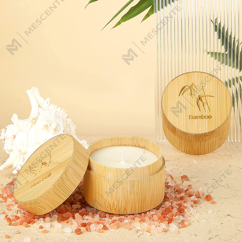 Lilin Buluh & Garam Laut Berbau Sedap untuk Set Lilin Organik Lilin Soya Bau Rumah