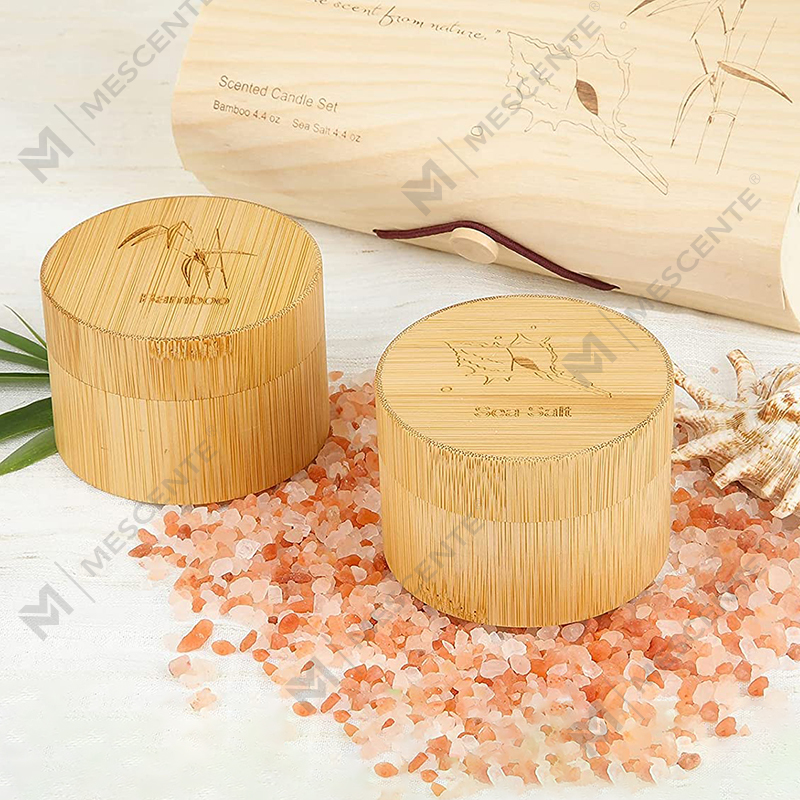 Lilin Buluh & Garam Laut Berbau Sedap untuk Set Lilin Organik Lilin Soya Bau Rumah