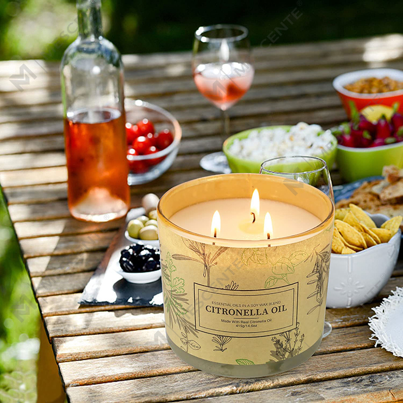 Set Lilin Minyak Citronella 3 Balang Sumbu Beraroma Aromaterapi Tahan Lama untuk Balkoni Teras Taman Rumah
