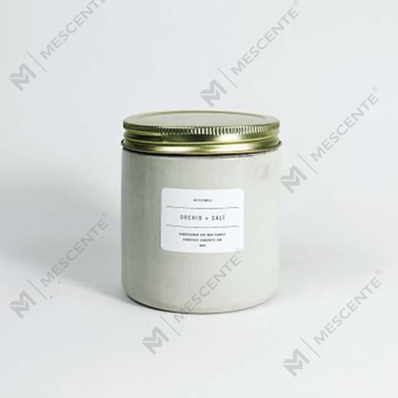 Lilin Wangi Balang Konkrit Tersuai Putih dengan Tudung