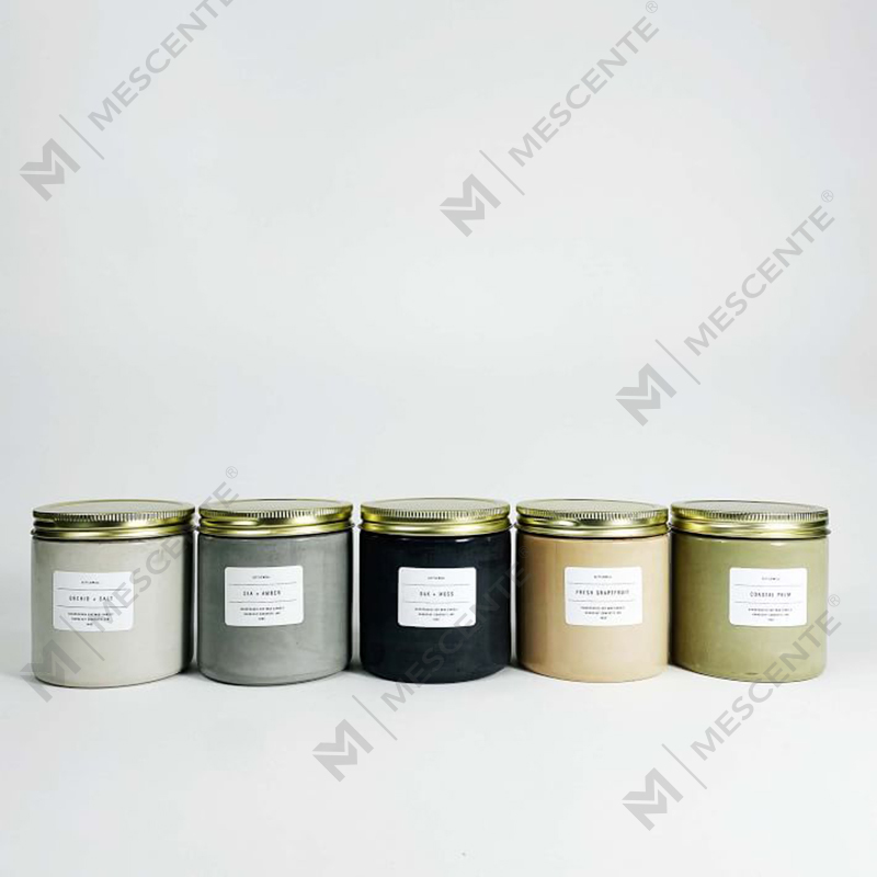Lilin Wangi Balang Konkrit Tersuai Putih dengan Tudung