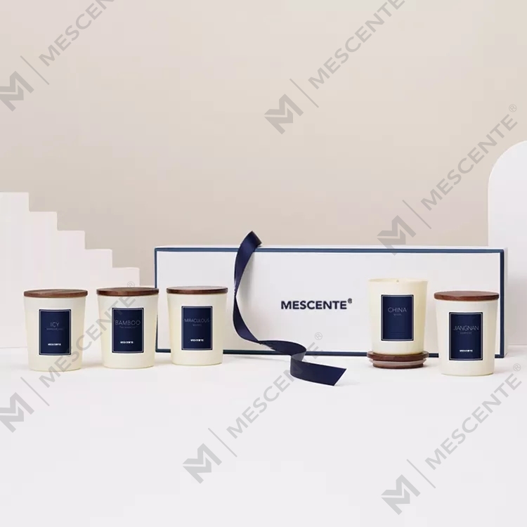 M&scent borong private label minyak wangi lilin wangi mewah dengan penutup, lilin aromaterapi