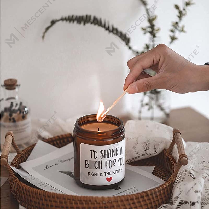 M&Scent 100% Lilin Semulajadi Lilin Wangi Krismas untuk Set Hadiah Rumah, Lilin Wangi Dalam Balang Kaca Dengan Tudung Logam