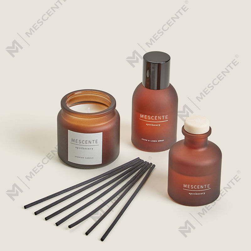 label peribadi mewah pemegang lilin kaca jernih lilin soya wangi dengan penutup