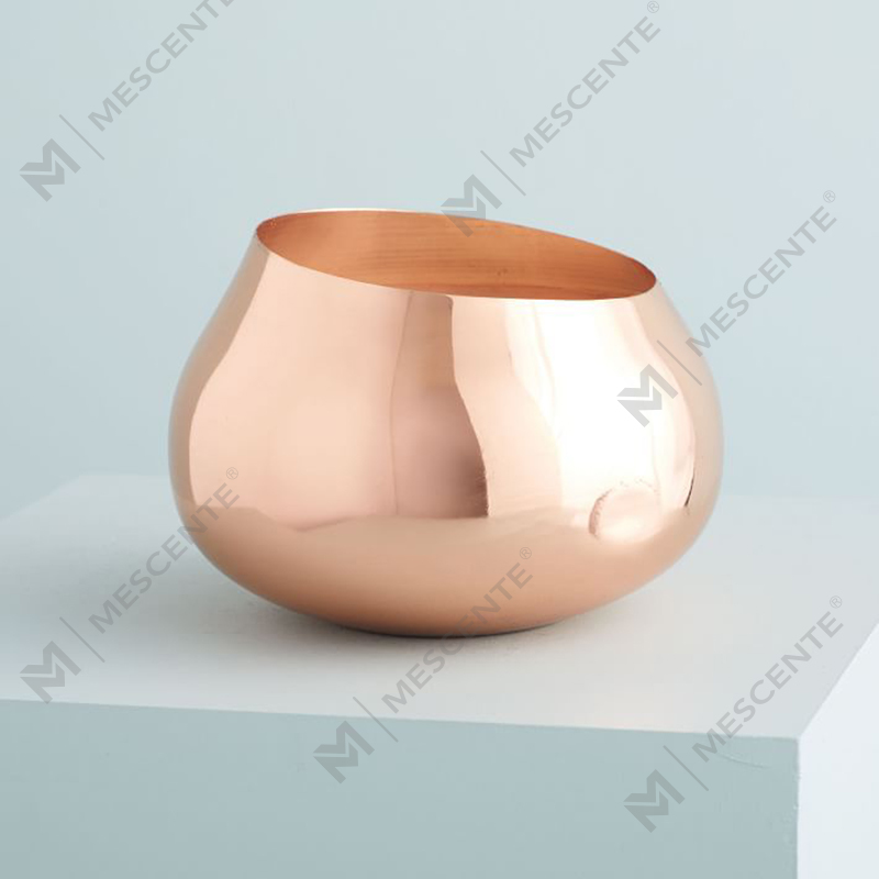 label peribadi mewah warna borong Angled Metal Round Scented Candles