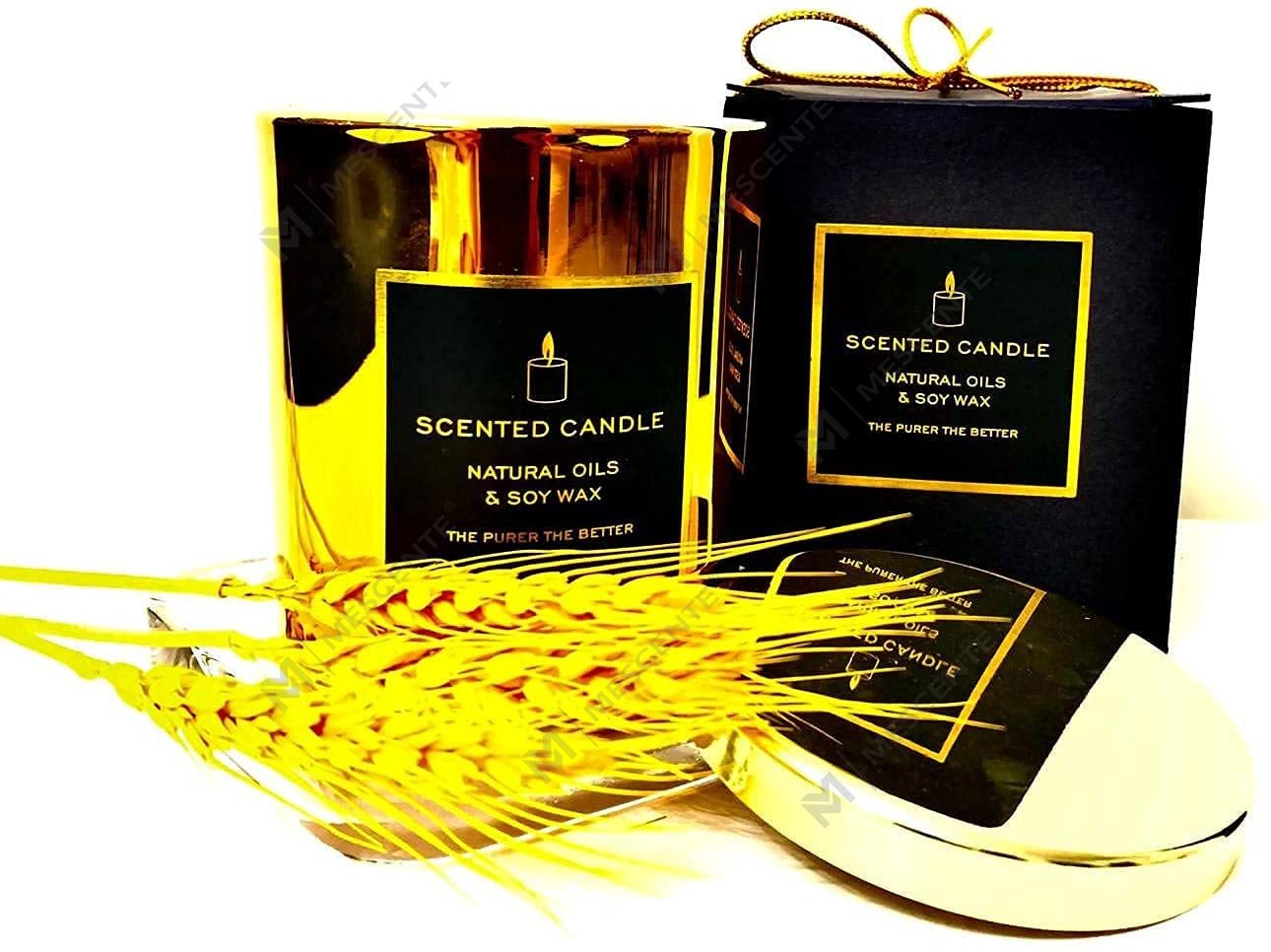 Bau Mewah Bau Soya Asli Golden Metal Bertutup Rose Gold Balang Kaca Santai Lilin Aromaterapi Baharu yang Mewah