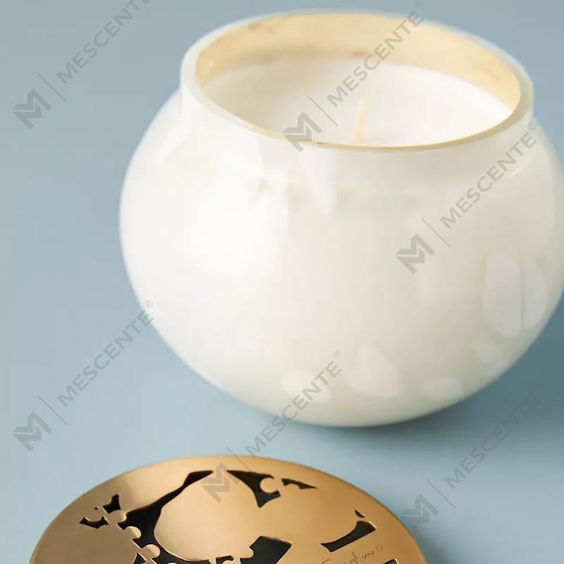 M&scent Private Label Hiasan Rumah Tersuai Balang Lilin Kaca Mewah Lilin Wangi Lilin Soya Dengan Tudung