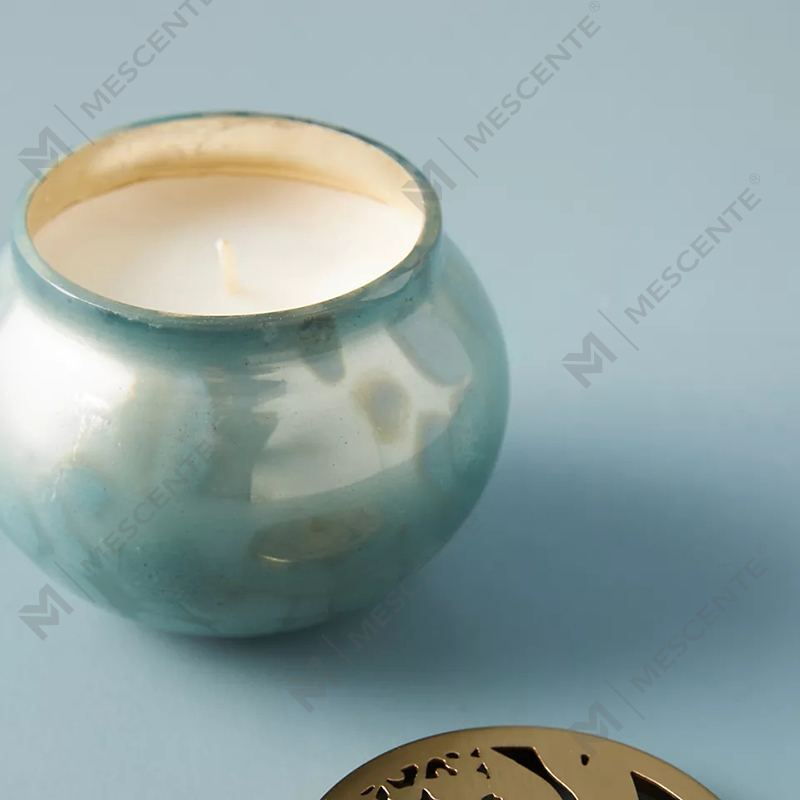 M&scent Private Label Hiasan Rumah Tersuai Balang Lilin Kaca Mewah Lilin Wangi Lilin Soya Dengan Tudung